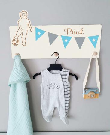 Kindergarderobe mit Name | Fußballer