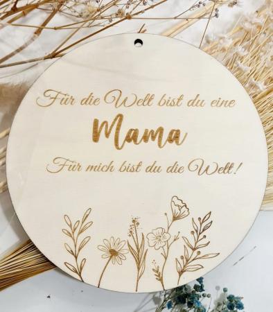 Holzschild Mama-Welt | by Mikulini
