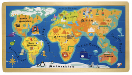 Rahmenpuzzle Weltkarte