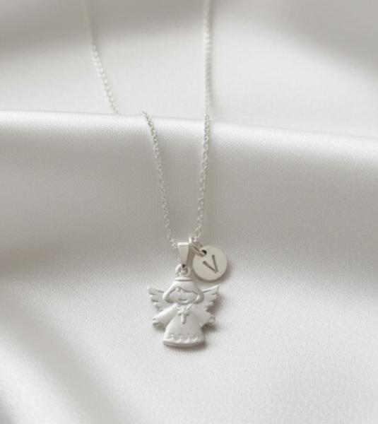 Kinderkette mit Schutzengel und Buchstaben