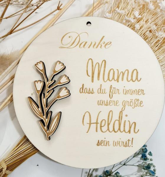 Holzschild Mama-Heldin | by Mikulini