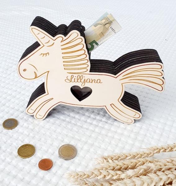 Personalisierte Spardose Einhorn Personalisierte Spardose Einhorn